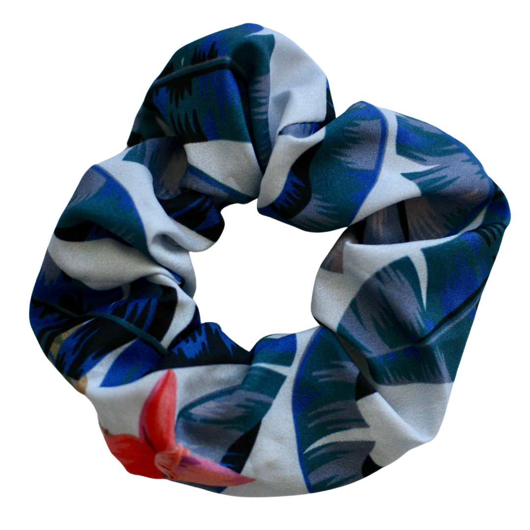 teen girls hair accessories scrunchie by Love Haidee Australia banana leaf palms print