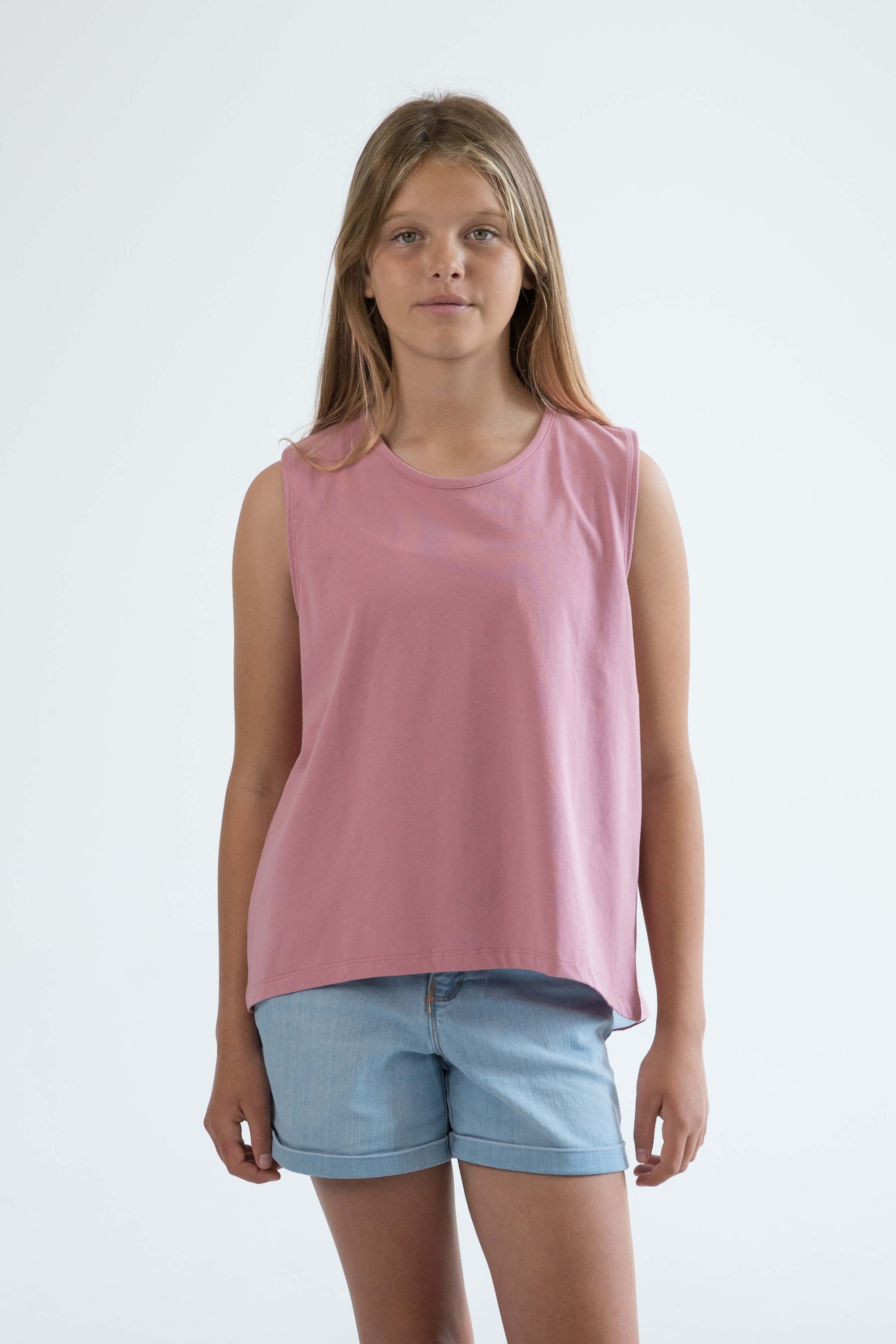 pink teen girls clothing sleeveless singlet top flamingo print by Love Haidee Australia racer back