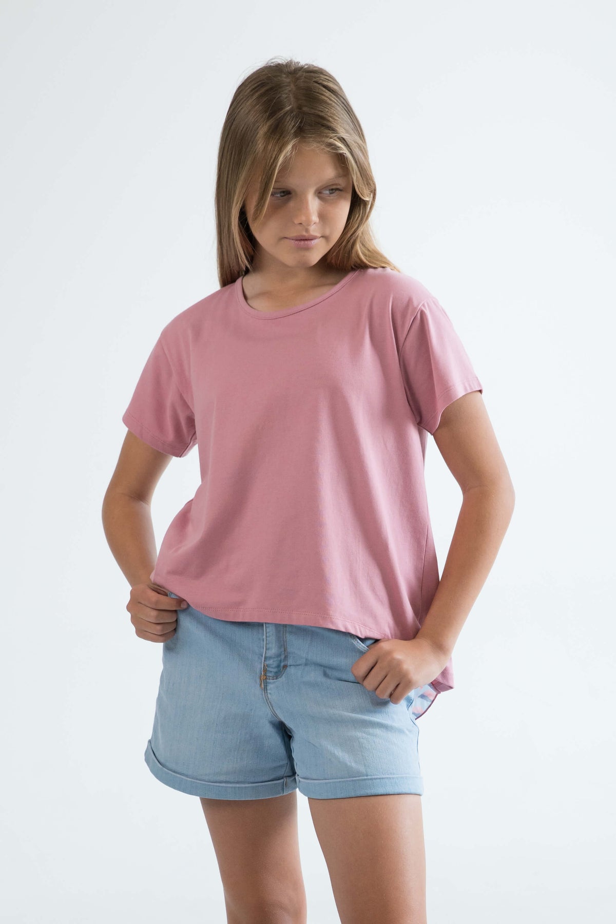 pink teen girls clothing short sleeve cropped t-shirt top flamingo print by Love Haidee Australia front