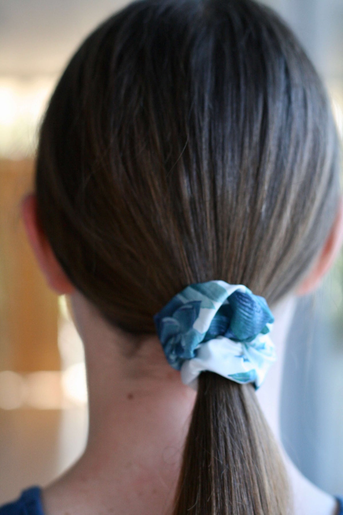 teen girls hair accessories scrunchie set by Love Haidee Australia floral dreaming set mint scrunchie in girls hair