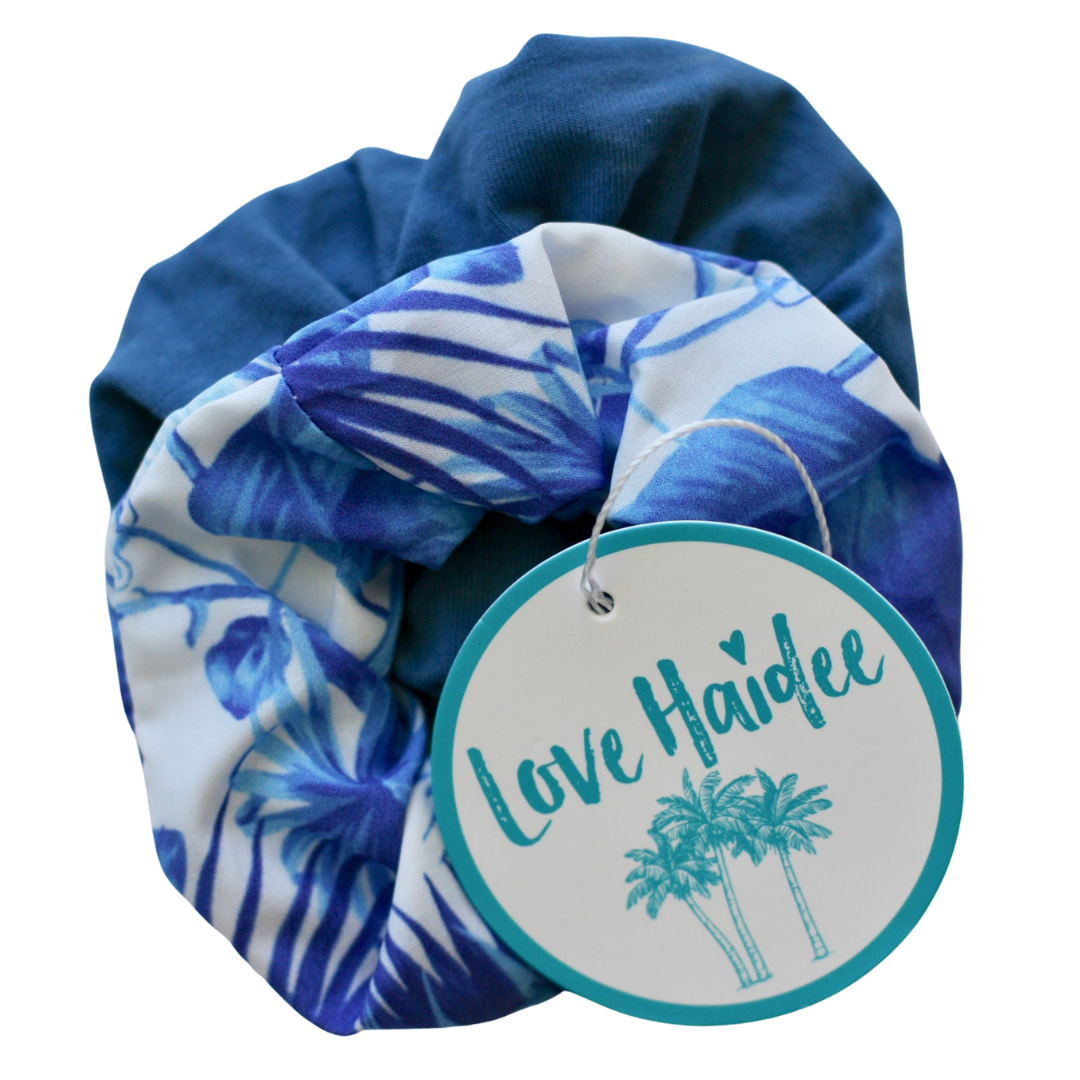 teen girls hair accessories scrunchie set by Love Haidee Australia indigo jungle set blue