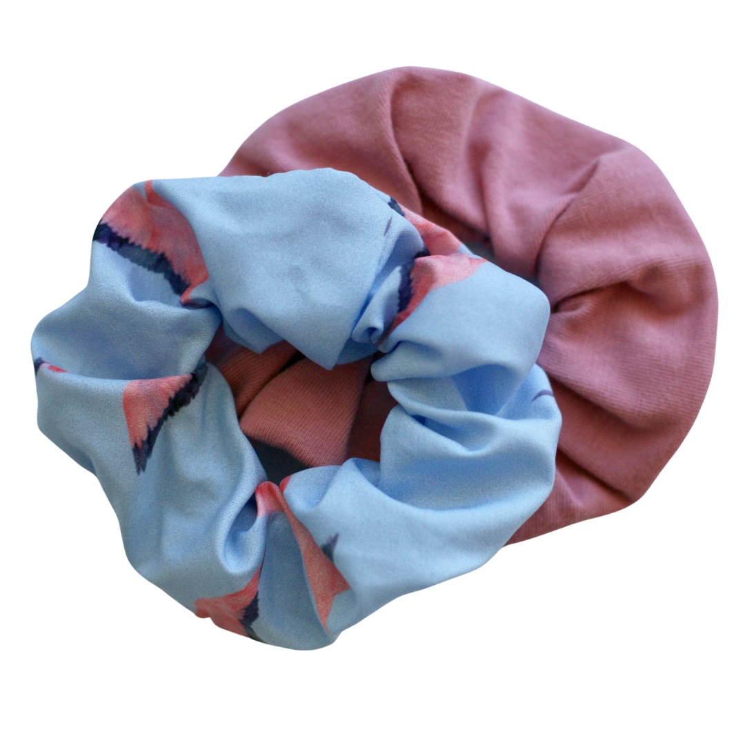 teen girls hair accessories scrunchie set by Love Haidee Australia flamingo flight set