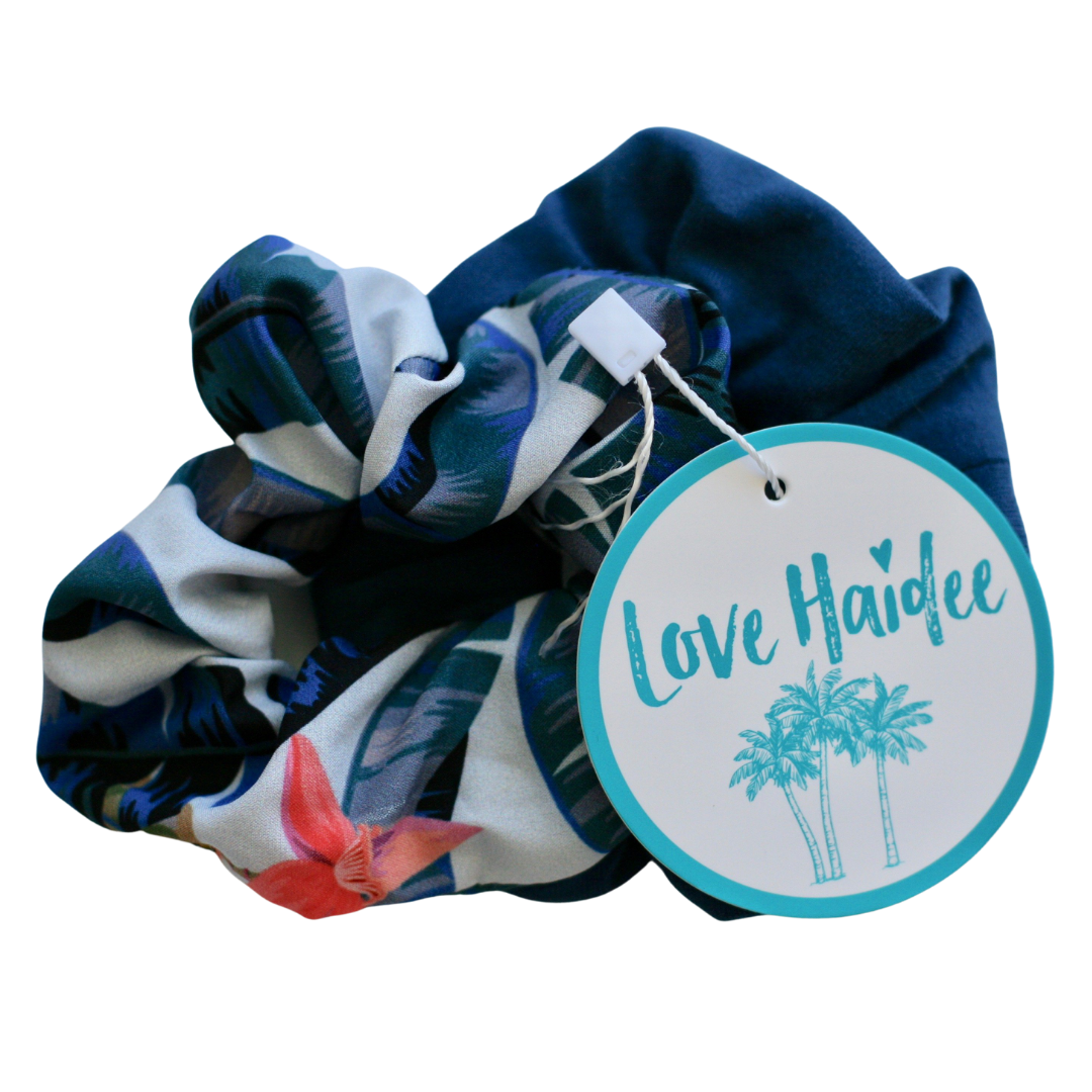 teen girls hair accessories scrunchie set by Love Haidee Australia banana leaf palms set