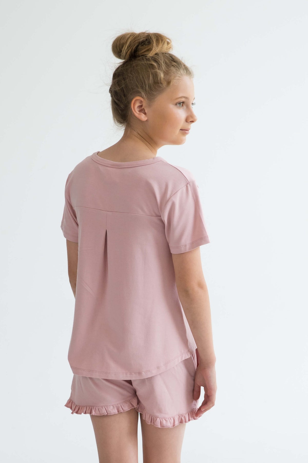 pink teen girls  short sleeve bamboo pyjama top by Love Haidee Australia back