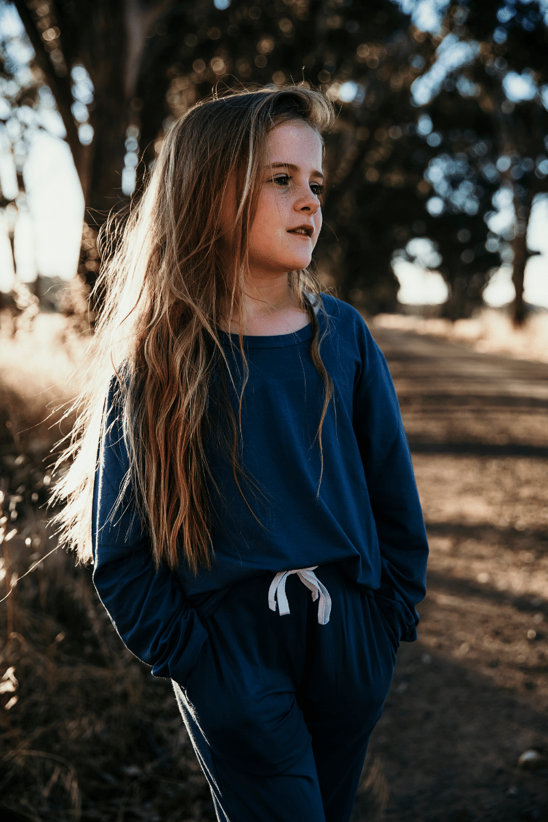 Blue Long Sleep Tee &amp; Pants Pyjama Set | A teenager&#39;s dream for lazy weekend chills and cosy winter nights