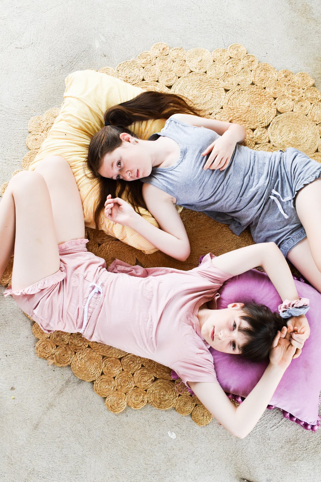 best teen girls pyjamas comfiest bamboo sleepwear by Love Haidee Australia girls lying down